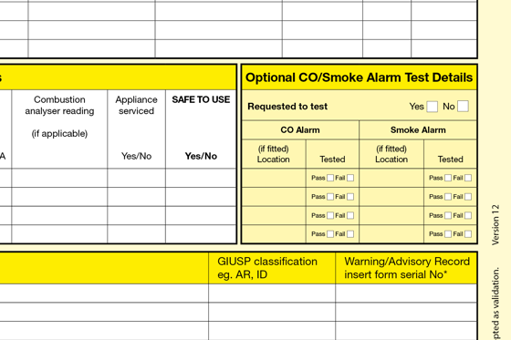 Unpersonalised Gas Safety Record Books and Pads